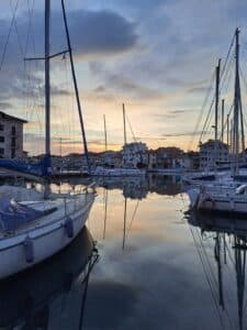 Fischerdorf, Abend, Sonnenuntergang, Hafen