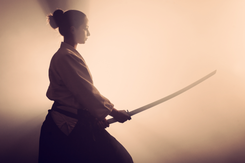 Samurai mit Schwert
