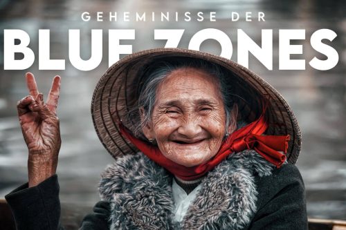 Geheimnisse der Blue Zones Alte Frau am Lächeln.